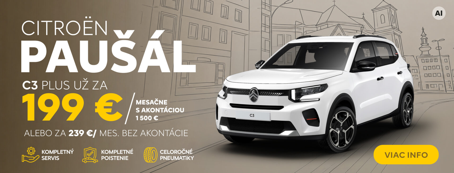 Citroën C3 na operatívny leasing Citroën Paušál